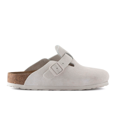 Birkenstock Boston Suede Slippers, Antique White - 38