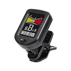 Guitar Tuner Clip On for Twelve-tone Equal Temperament Guitar Bass Violin Ukulele Color Backlight svart