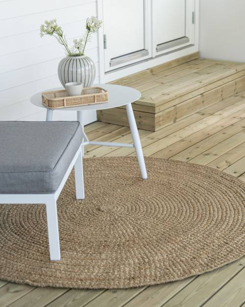 Indore - jutematta Rund 160 cm - Natur (Rund 160 cm)