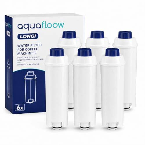 Aquafloow Vattenfilter Kompatibel med DeLonghi DLSC002 Kaffemaskin – Passar Magnifica® S, Eletta®, Dinamica®, PrimaDonna® och ECAM-serien – Antikalk Utbytesfilter för Espresso (6x)