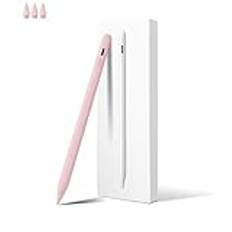 Meko Stylus-penna för iPad Apple 2018-2024 med Snabbladdning, Handigenkänning, Lutningssensitivitet - Kompatibel med iPad Pro, Air, Mini och Standardmodeller - Rosa