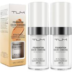 Foundation Color Changing für alternde Haut 30 mL,2er-Pack Farbwechsel Grundierung Warm Skin Moisturising Concealer, Liquid Primer, Nude Concealer, Universal Shade für alle Hauttypen, SPF15