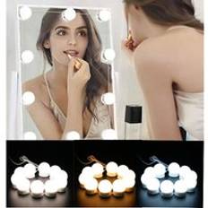 Hollywood Vanity Light 3 Color Makeup Mirrors LED Dimmable LED Vanity Mirror 10 Light Bulbs DC USB Mirror Light Aluminum DC 12V