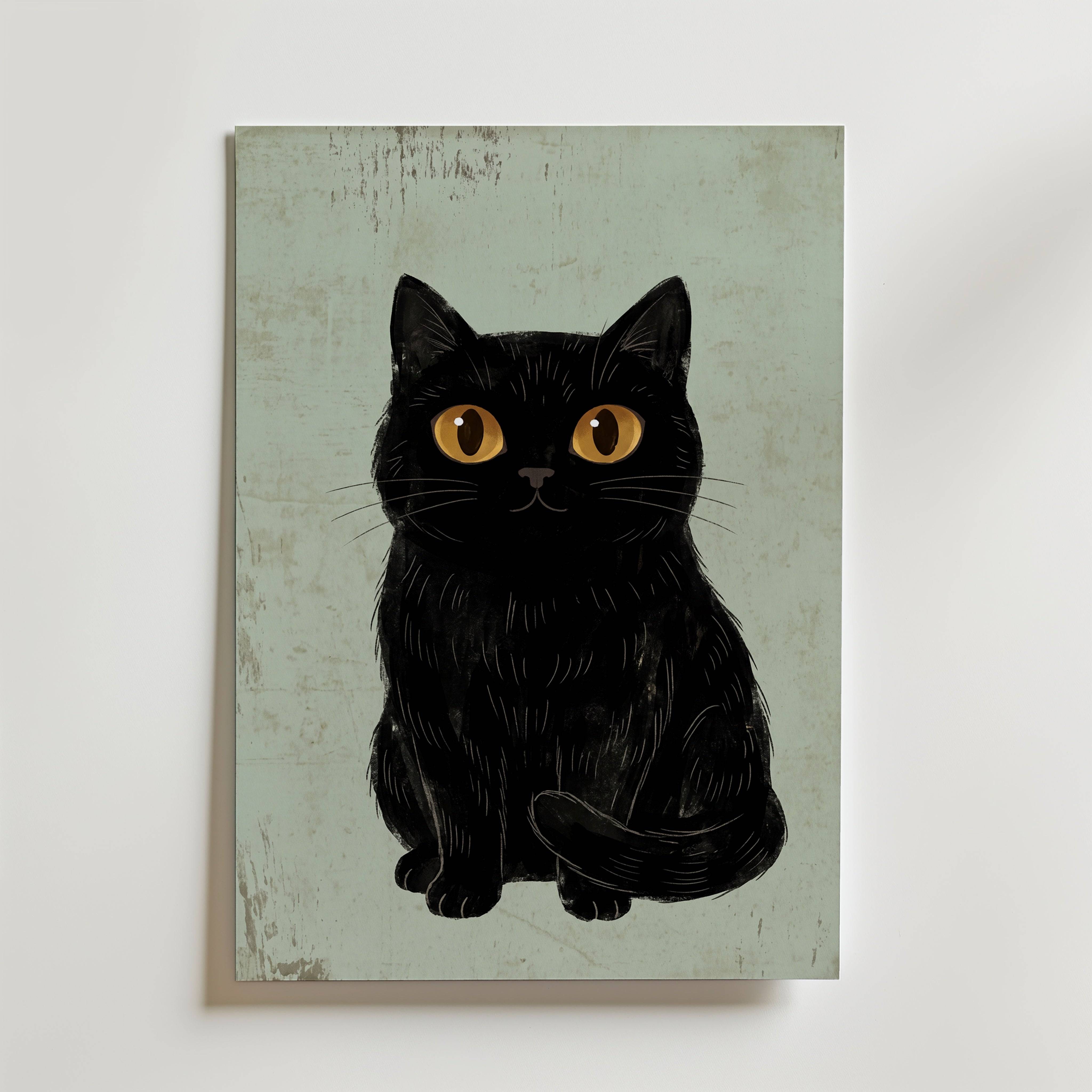Curious Cat Poster - Fine Art Poster 30x40 cm