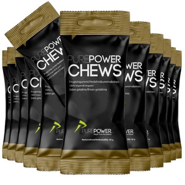 PurePower Chews energivingummi frugtmix 40 g 12 stk