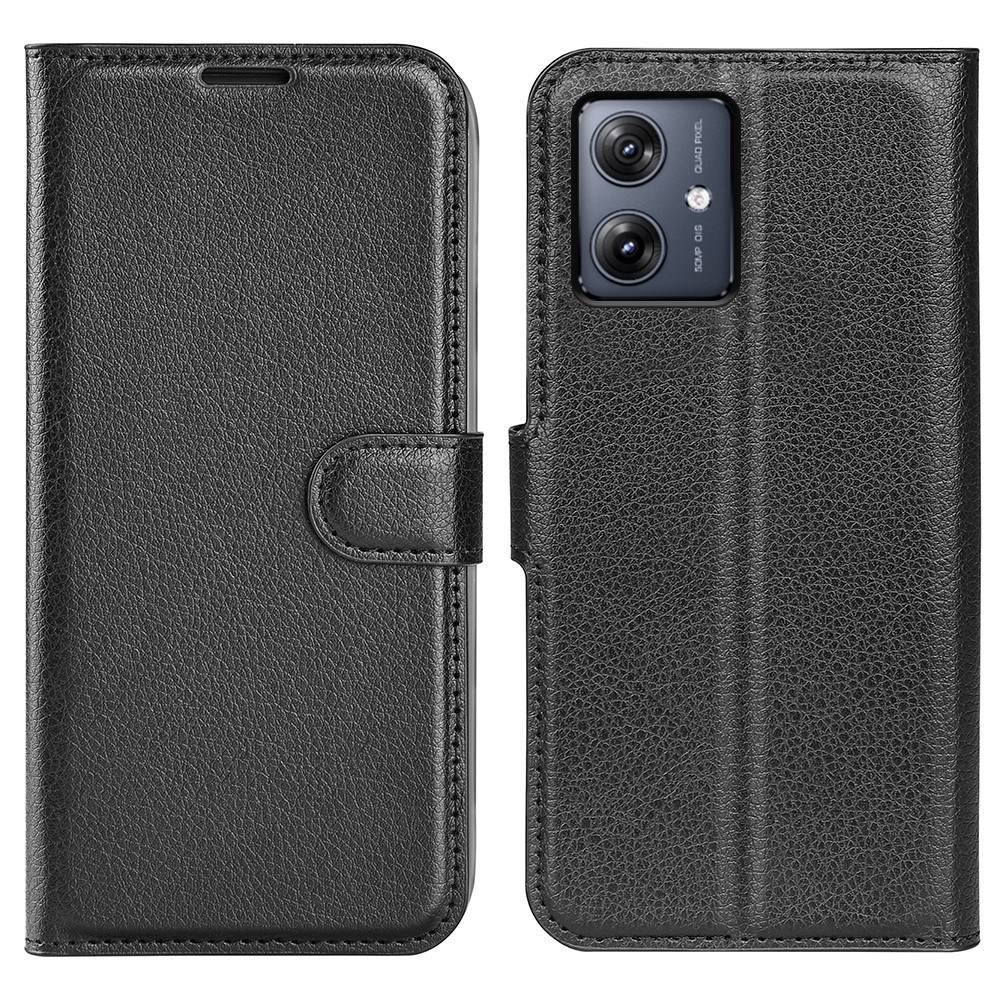 Motorola G54 5G - Läderfodral / Plånboksfodral - Svart