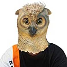PartyHop Uggla mask djur latex hela huvudet realistiska fågelmasker maskeraddräkt för halloween karneval kostym fest