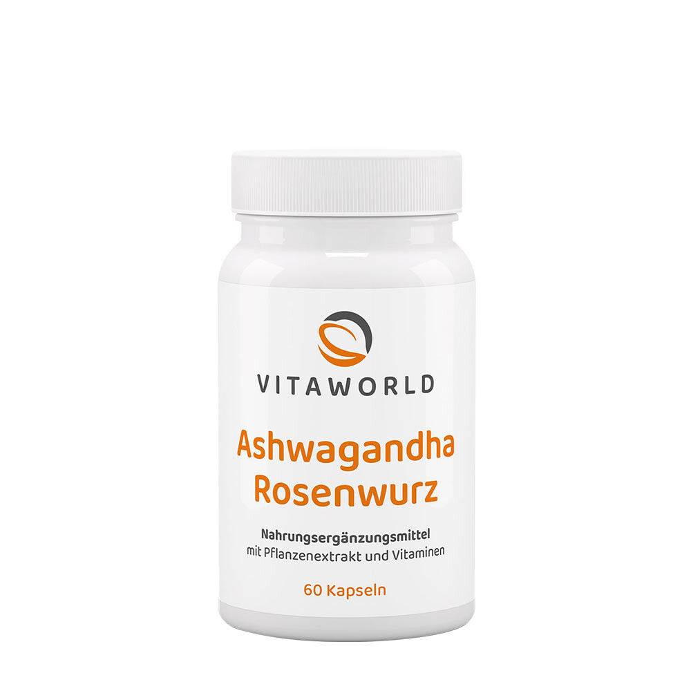 Vitaworld Ashwagandha- og rosenrodskompleks (60 kapsler)