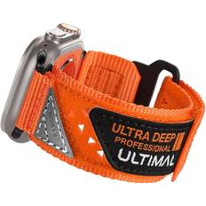 ULTIMAL Armband Kompatibel Mit Apple Watch Armband 49mm,Klettverschluss-Design,Robustes Nylon Woven Loop Armband, Hohlraum-Design, Für Apple Watch Ultra (orange)