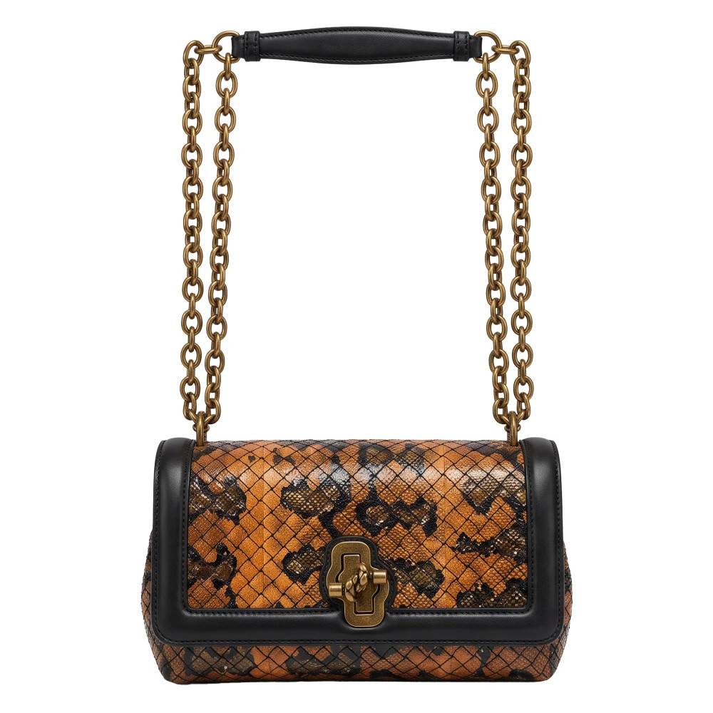 Bottega Veneta Olimpia Knot Intrecciato Vævet Skuldertaske - Tasker - Dame - Brun - ONE SIZE - Uld