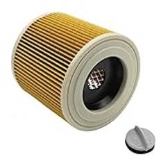 KENSHIRE WD3 patronfilter med stålfäste kompatibel för Karcher WD-serien WD2 WD3 WD3P A2004 MV2 MV3 patronfilter våta och torra dammsugare 64145520