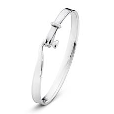 Georg Jensen Torun armring 204, s�lv med 18 kt. hvidguld og diamant pav�