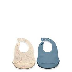 CeLaVi Silicon Bib (2-pack) - Mata - AMBER BROWN / blue