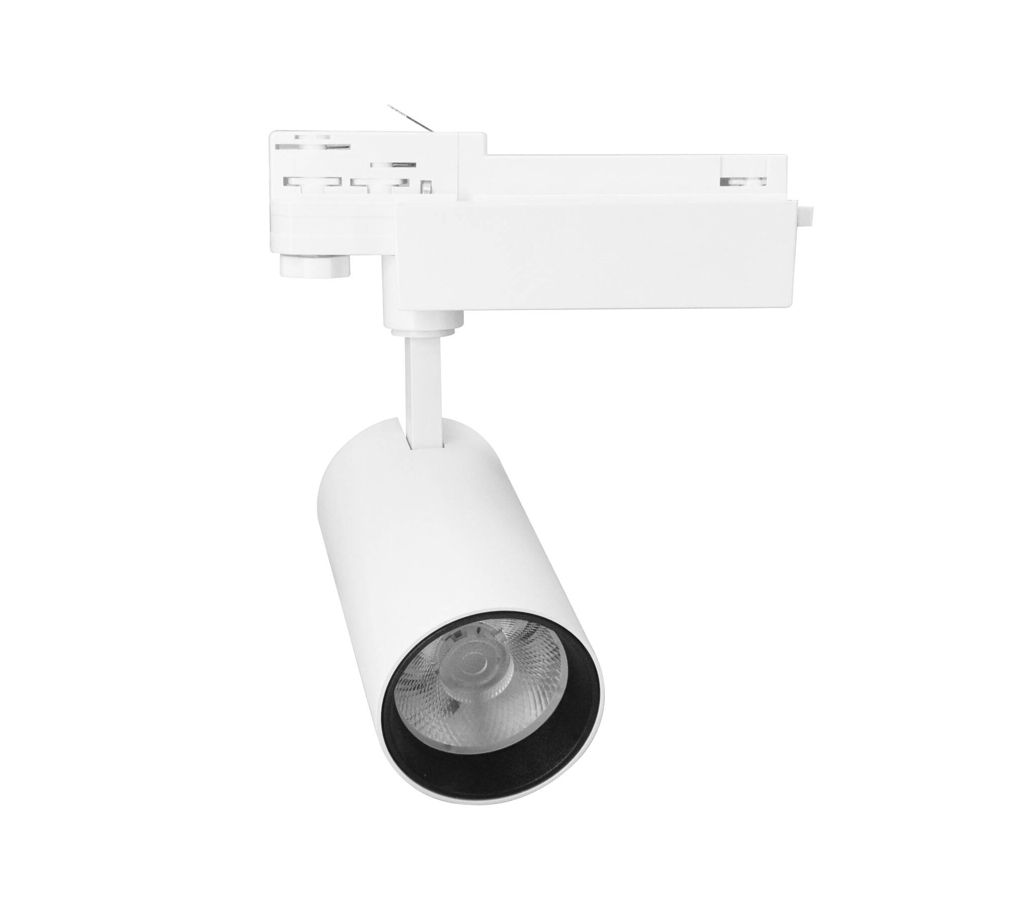 LED 3-faset skinnespot 20 W, 3000 K, hvid, CRI 90.