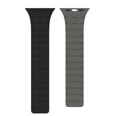 Apple Watch Magnetisk silikone rem til 42 / 44 / 45 / 46 / 49mm, Sort/Grå