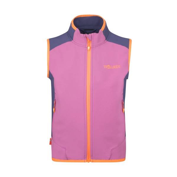 Trollkids Kid's Balestrand Vest Vindtæt vest Børn størrelse 164 farve pink