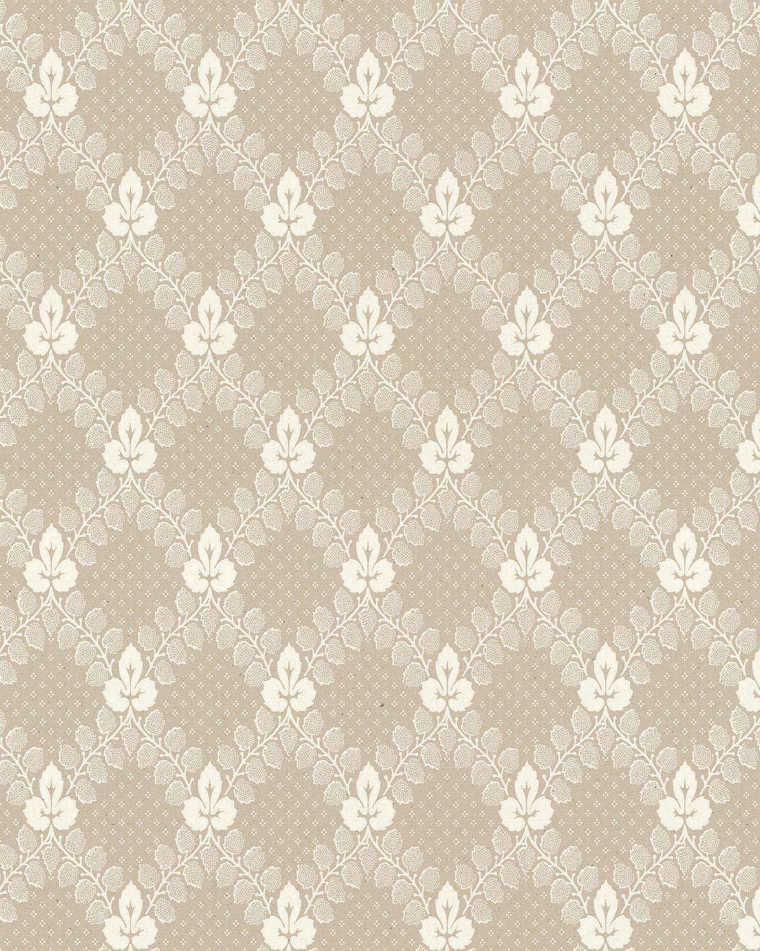Lim & Handtryck Tapet - Gudmundstjärn beige/hvid