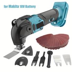 TEMU Battery Multifunctional Tool For Makita 18 V Battery, Multitool, Oscillating Tool, Brushless With 22 Accessories, 6-speed (8500-22000) Rpm, 4° Angle, For Cutting, Carving, Drilling