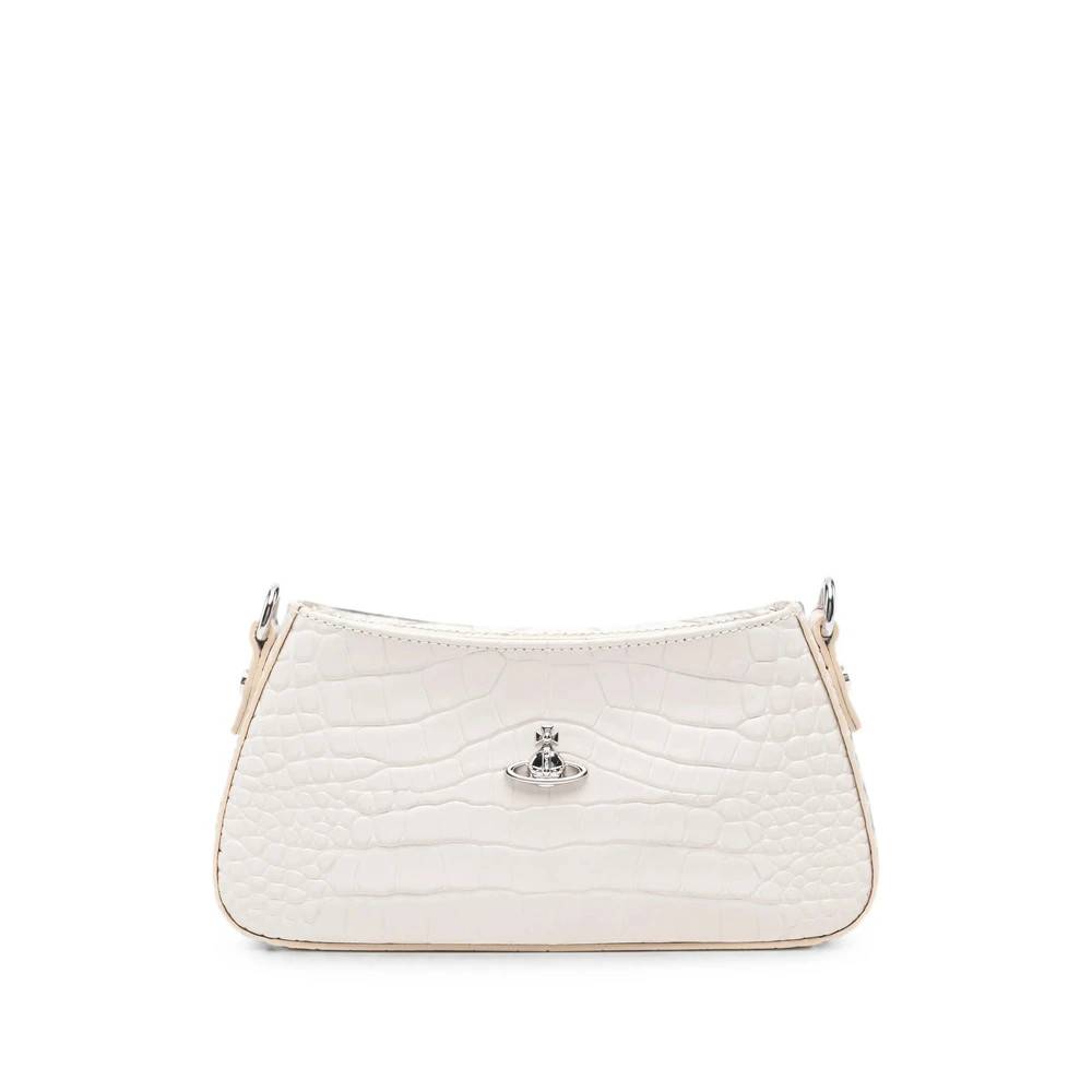 Vivienne Westwood Orb Plaque Skuldertaske - Tasker - Dame - Beige - ONE SIZE - Uld