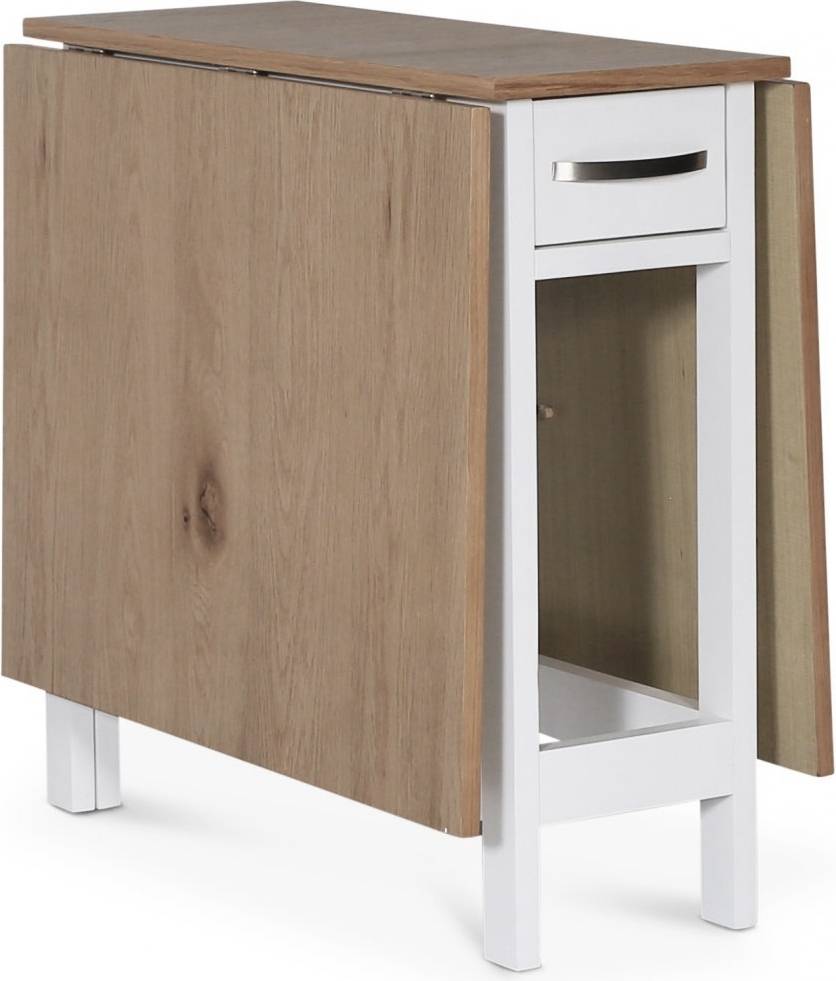 Slagbord vit/ek 30/90/150x80 cm - Fårö