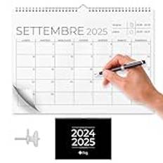 Finoly - ITALIEN Väggkalender - Väggkalender 2025 - Månadskalender okt 24 till 25 dec - Familjekalender för vägghängning - Månadskalender, Kalender 2025 (Minimalistisk)