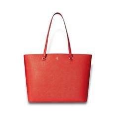 Lauren Ralph Lauren för kvinnor. 431911655033 Stor röd Karly cross body-väska (OSFA), Casual, Hud - Röd, Läder (OSFA)