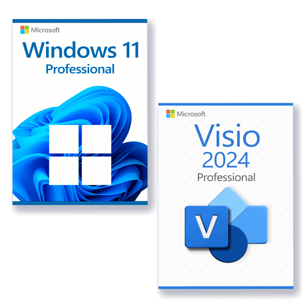 Microsoft Windows 11 Professional + Microsoft Visio 2024 Professional Lizenz für 3 PC