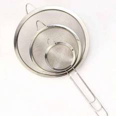 1 st durkslag i rostfritt stål - finmaskigt sil för kök, multifunktionell matsil för stekt mat, nudlar, juice, mjöl, te, sojamjölk - viktigt köksredsk - Silver (L,M,S)