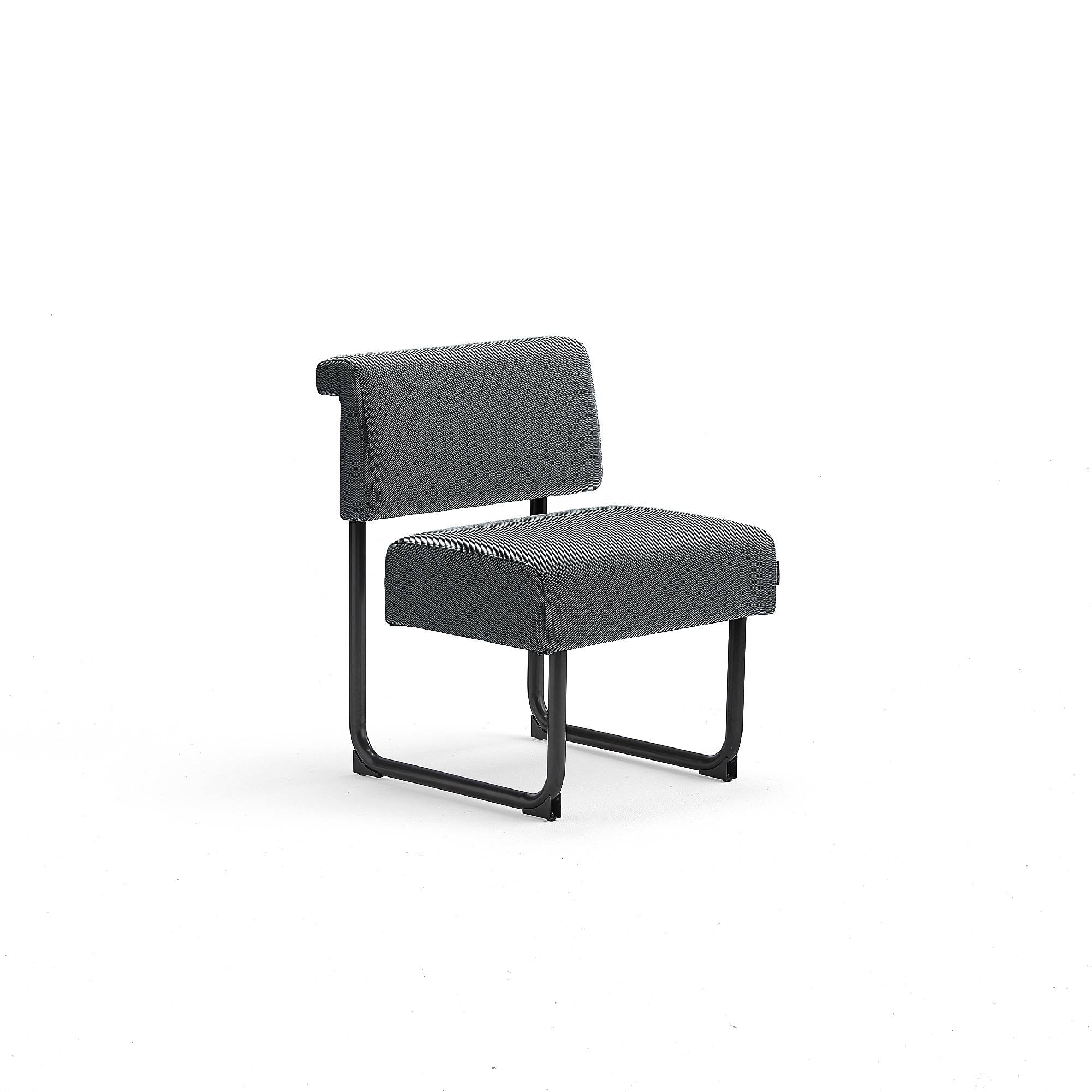 Soffa START, 600 mm, tyg, antracitgrå, svart
