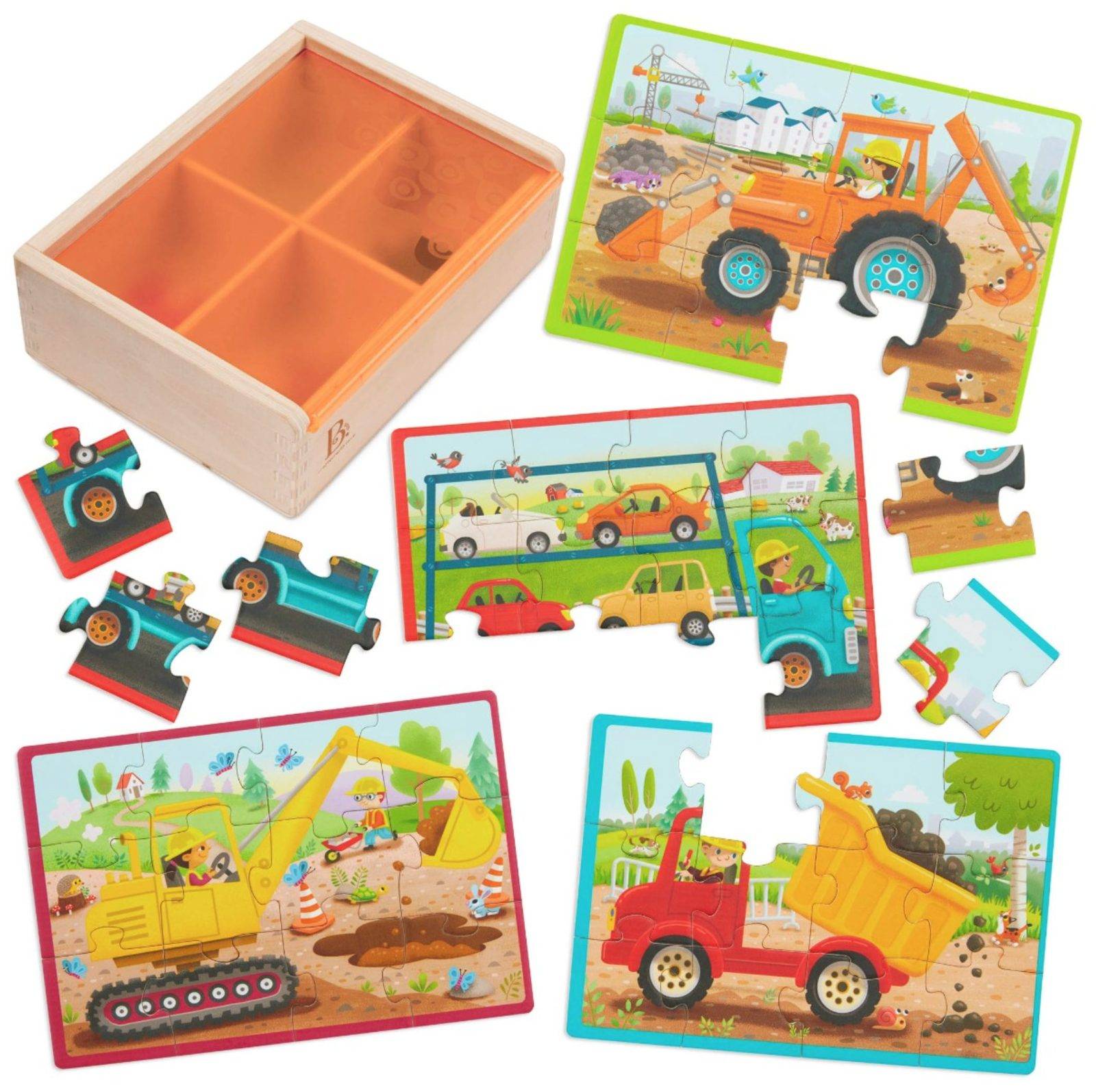 Puslespil med køretøjer - B. Toys