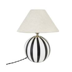 Strömshaga Alba lampfot svart/vit, beige skärm