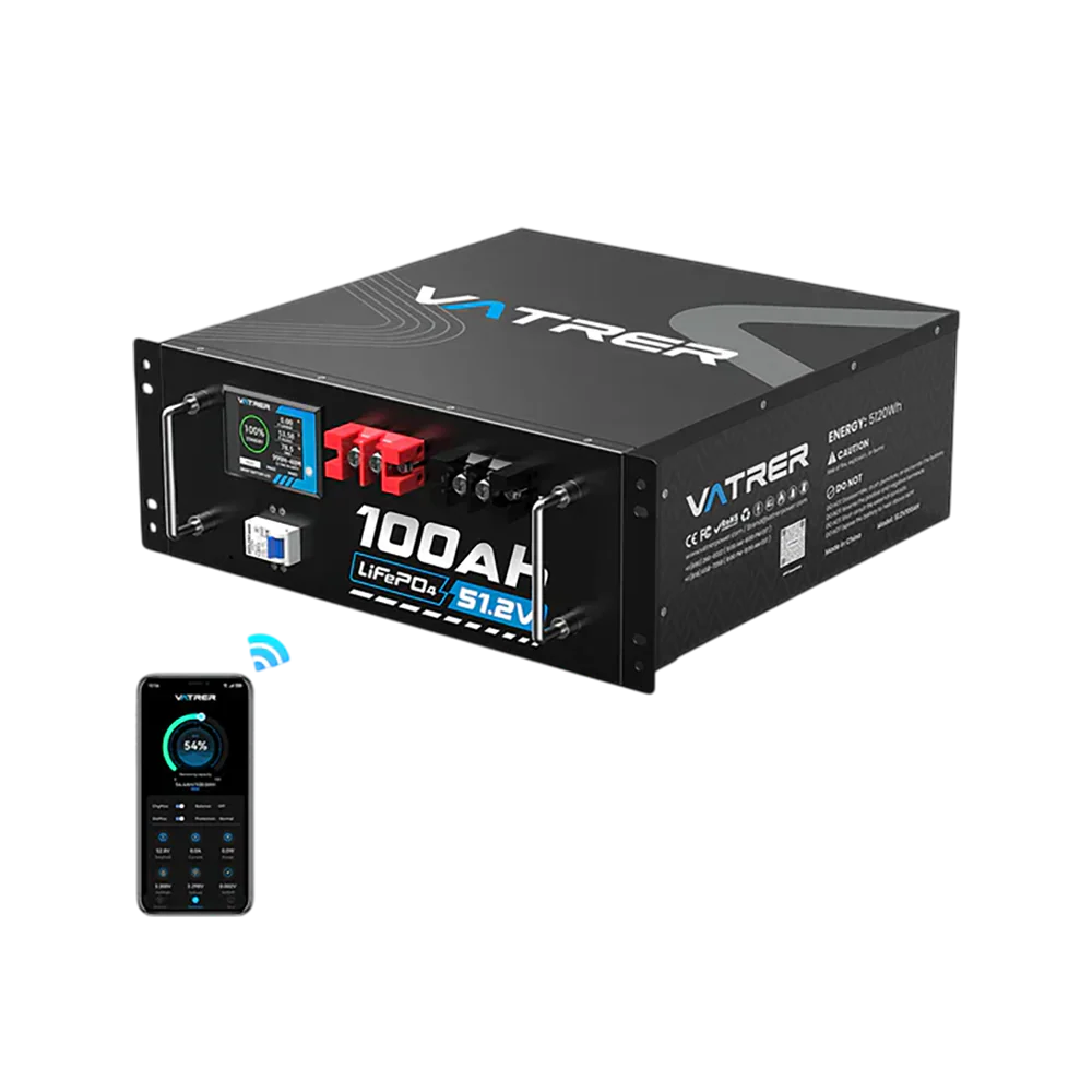 【先行販売商品】Vatrer 48V (51.2V) 100Ah LiFePO4 リチウムソーラーバッテリー、100A - 1 PACK(¥149999)