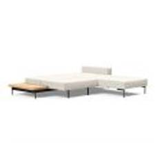 Innovation Living Bragi Sovesofa m. sidebord L: 265 cm - Mat Sort/Bouclé Off White