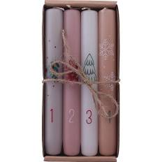 Advents stagelys 2,2x17,5 cm 4-pak med motiv