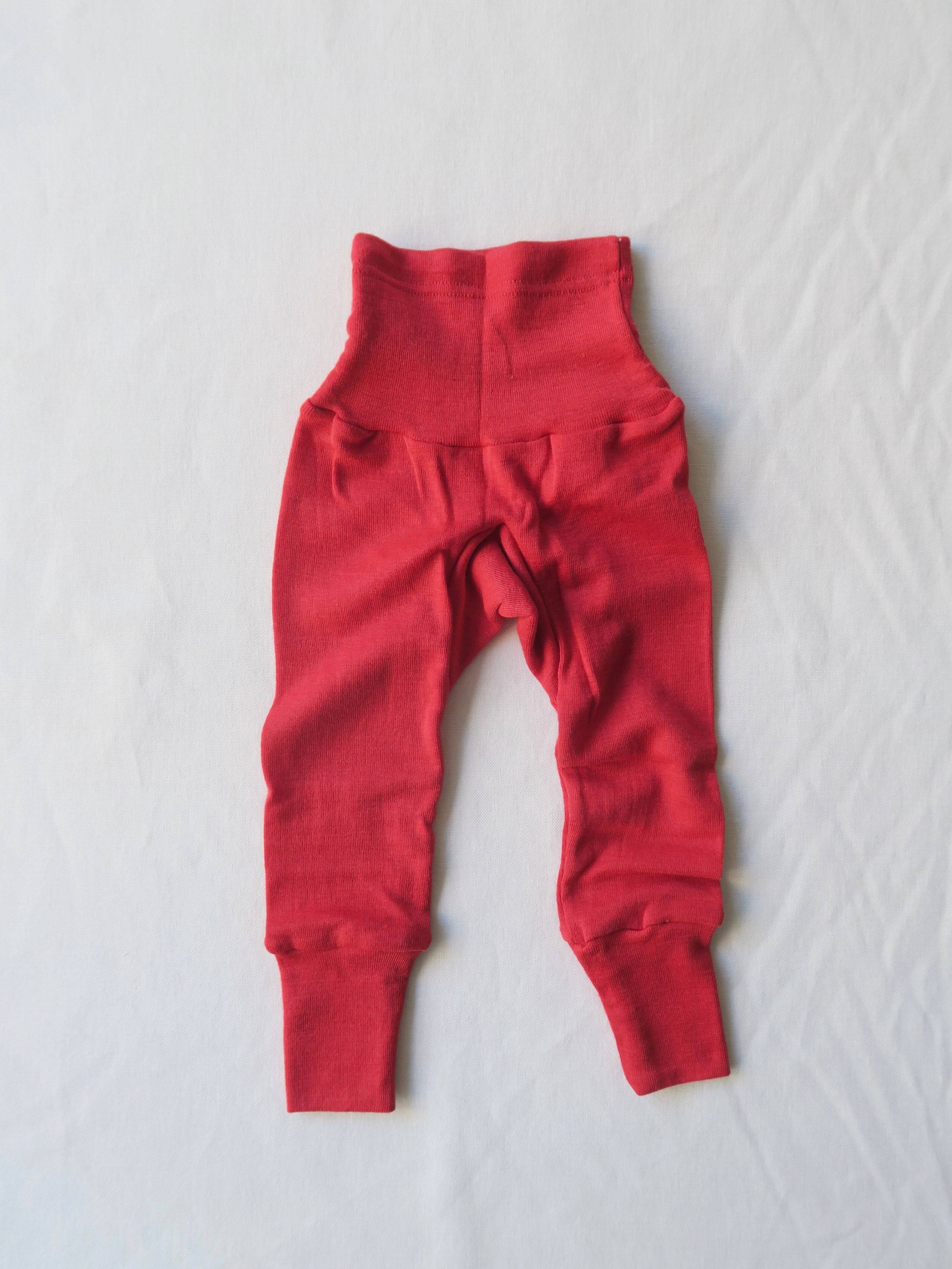 Cosilana - Uld/silke baby bukser - Rød - 74/80