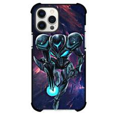 Metroid Case For iPhone Samsung Galaxy Pixel OnePlus Vivo Xiaomi Asus Sony Motorola Nokia - Dark Samus Full Body Galaxy Background