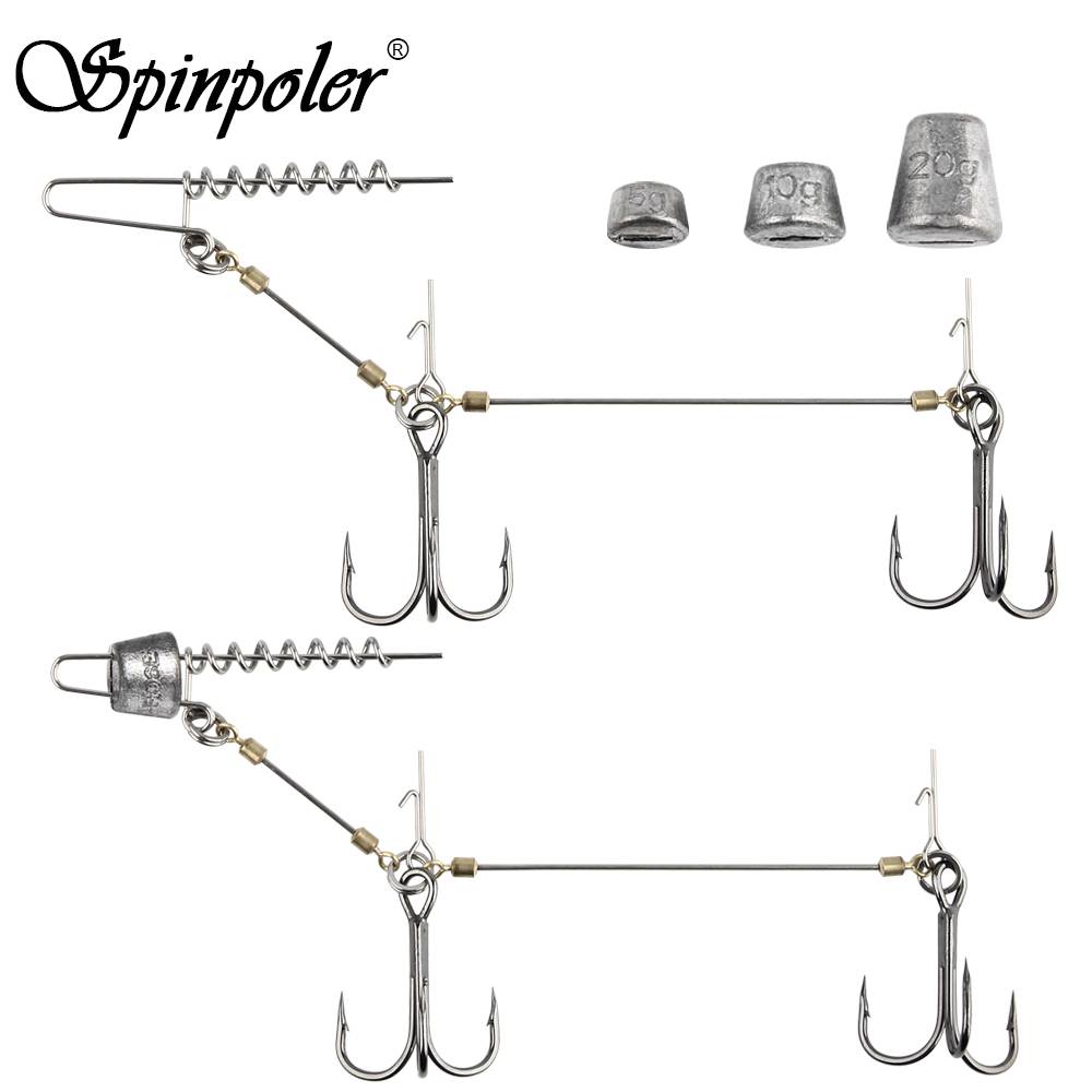 Spinpoler Pike Stinger Rigs Designed For Rigging Soft Fishing Lures Swimbait With Sinker 5g 7g 10g 15g 20g Pike Zander Perch