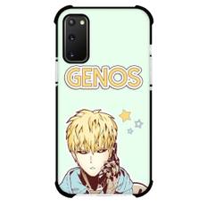 One Punch Man Genos Phone Case For iPhone and Samsung Galaxy Devices - Genos Talking On The Phone On Green Background