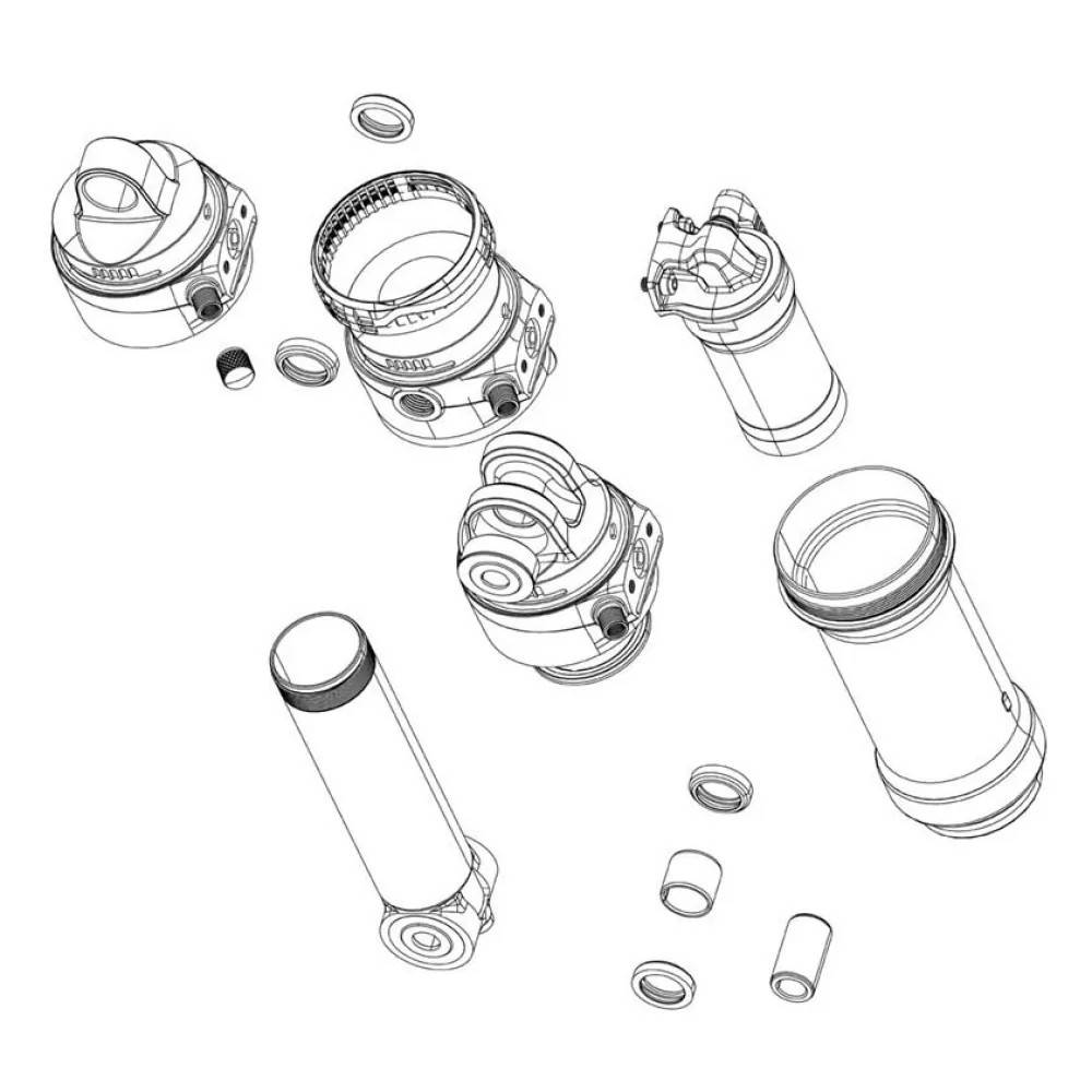 Rockshox 40 Mm Super Deluxe C1+ 2023+ Sæt Med Bagstøddæmper