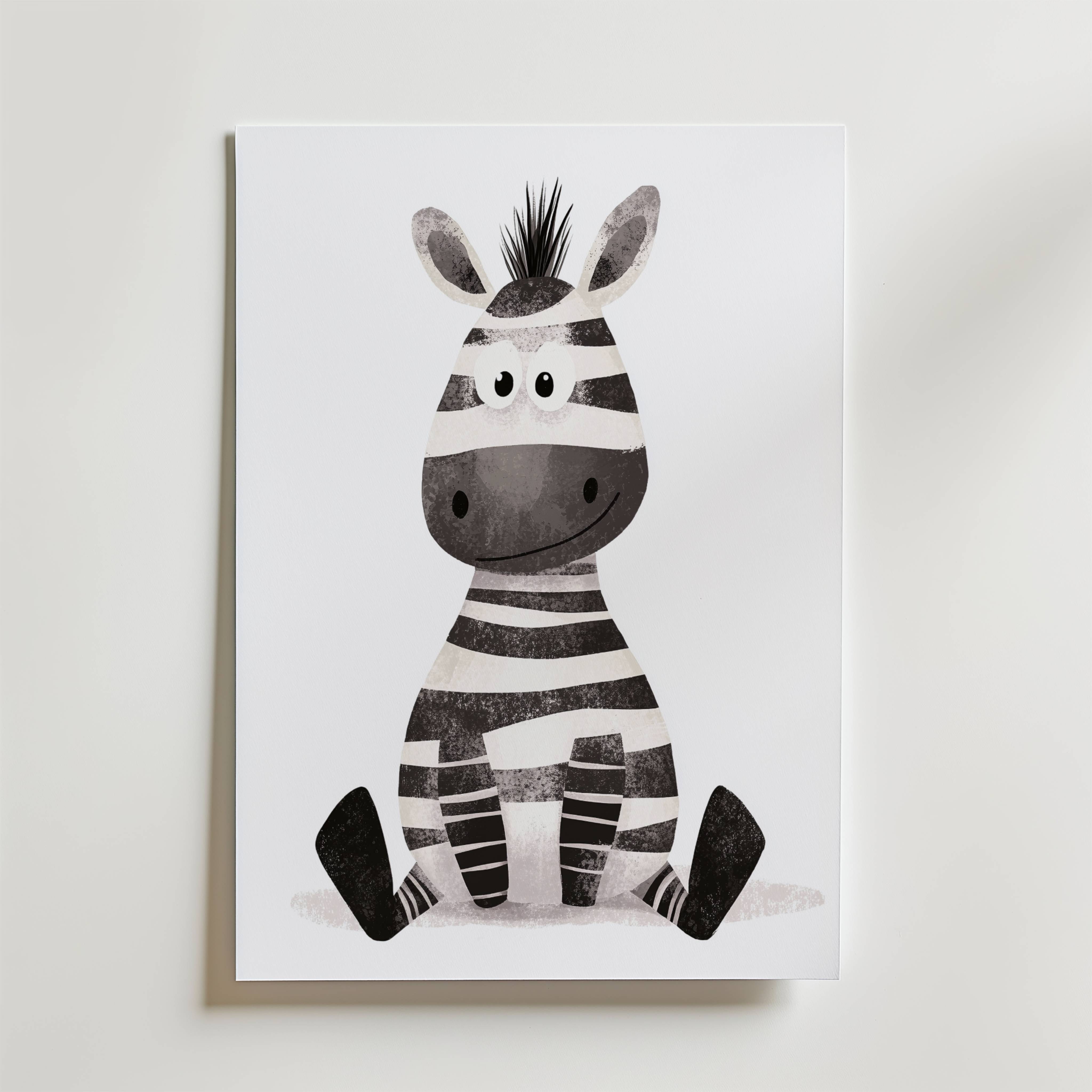 Cute Zebra Poster - Premium Canvas 50x70 cm