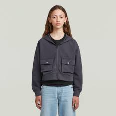 Girls Utility Zipp Cropped Cardigan - Grey - girls - 140