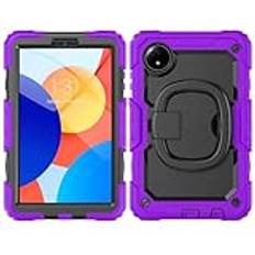 Tablettfodral Compatible with Xiaomi Redmi Pad SE 8.7/Redmi Pad SE 4G Released 2024 Case with Pencil Holder+Screen Protector, Full Body Protective Rugged Cover Stand Case Compatible with Redmi Pad SE