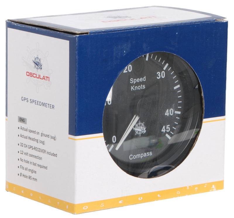 Pitot-speedometer 0–35 MPH med sort skive og sort krans