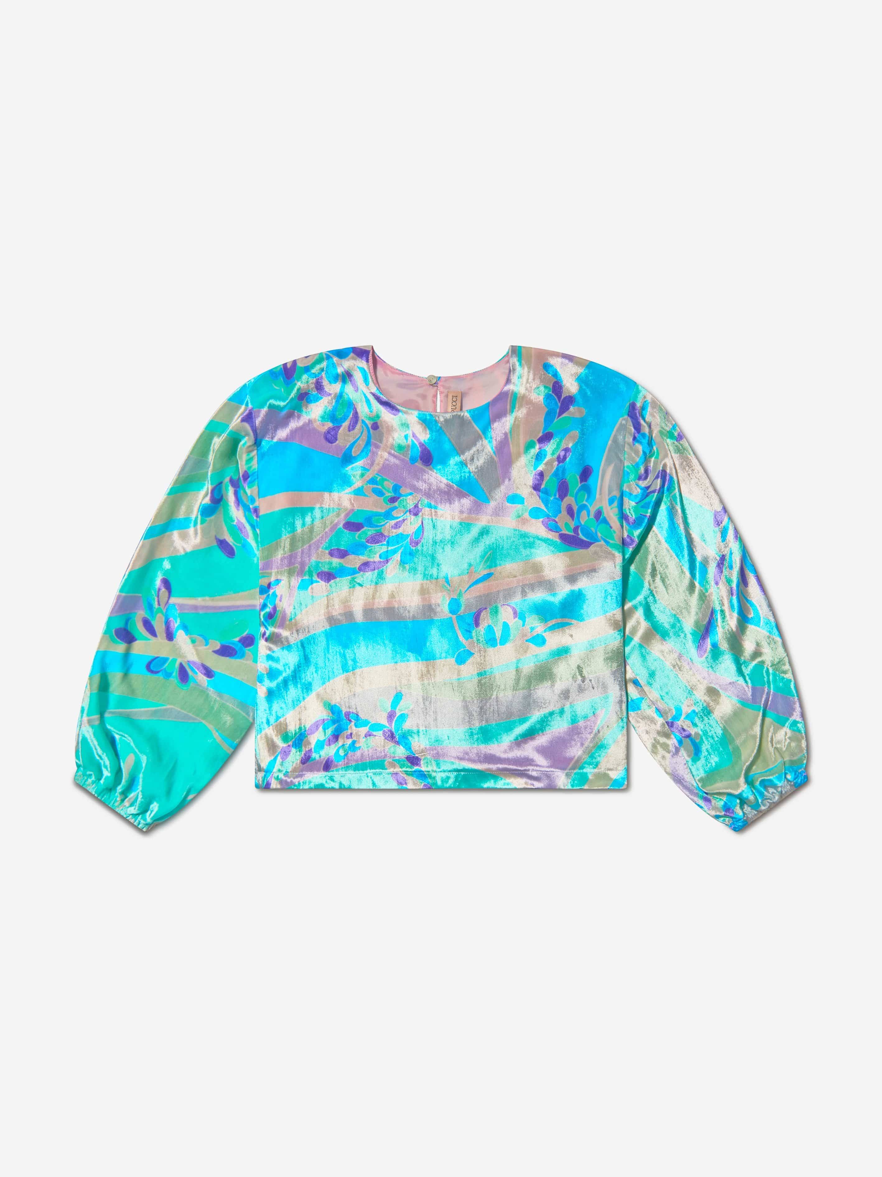 PUCCI Girls Velvet Patterned Blouse - Multicoloured / 12 Yrs (12 Yrs)