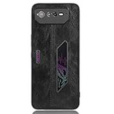 EasyShow Fodral till Asus ROG Phone 6 Fodral Ultratunn Dermatoglyph Telefonfodral, Asus ROG Phone 6 PU+PC+TPU Mobilskal, Skal till Asus ROG Phone 6-Svart