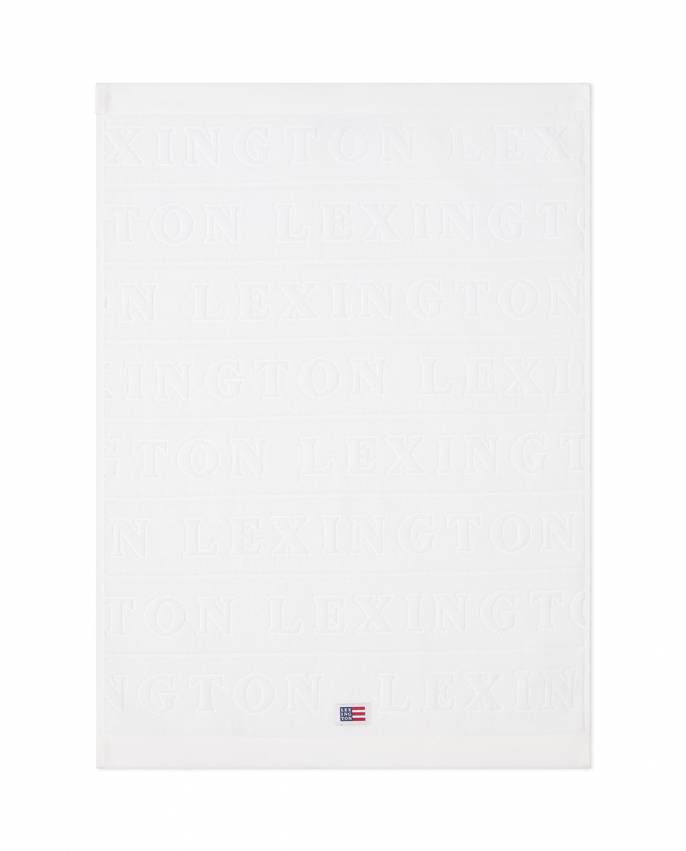 Lexington Velour Jacquard Logo Håndklæde White