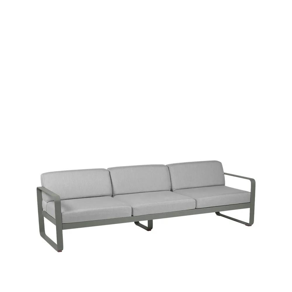 Fermob Bellevie soffa 3-sits Rosemary (grön), flannel grey dyna