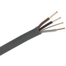 Zexum Grey 1.5mm 16A Brown Black Grey Three Core & Earth 6243Y Flat PVC/PVC Harmonised Lighting Power Cable - 10 Meter
