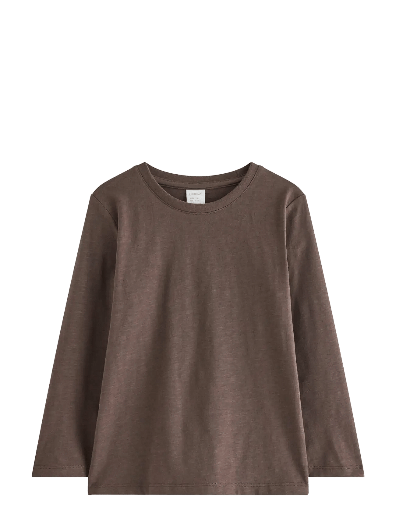 Lindex Long Sleeved Top In Slub Jersey - Brown - 128