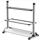 EurHomePlus spöställ fiskespön 24 spön ställ fiskespö bärbar spöhållare fiskespö skydd hållare aluminiumlegering 73 x 32 x 72 cm (silver)
